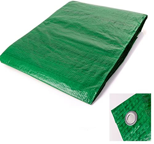 TRTO 1Pcs Green Color Huge 3.5m x 5.4M Large Ground Sheet/Trailer Van Cover Tarp/Waterproof Tarpaulin Easy To Use and Fit