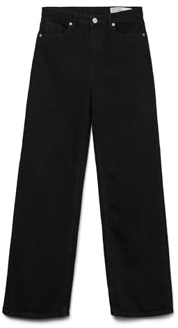 Vero Moda Femme Vmtessa HR Wide STR Ra118 GA Noos Jeans, Noir, 31W / 32L EU