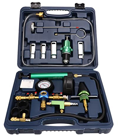 15Pcs Cooling System Leakage Tester and Vacuum Refill Kit, Upgraded Coolant Vacuum Refill Tool Kit, Radiator Pressure Leak Tester Antifreeze Filler for Most Vehicles