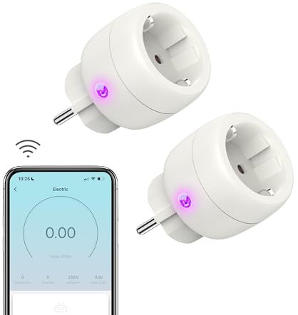 UCOMEN Wlan Steckdose mit Strommessung, Alexa Smarte Wifi zeitschaltuhr stromzähler Steckdosen,2.4GHz, Smart Life APP, 2er Pack