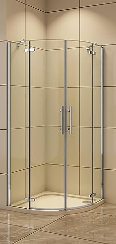 Aica Sanitär 80x80/90x90/100x100cm Duschkabine Runddusche Viertelkreis Duschabtrennung Dusche (80x80cm,HQX)