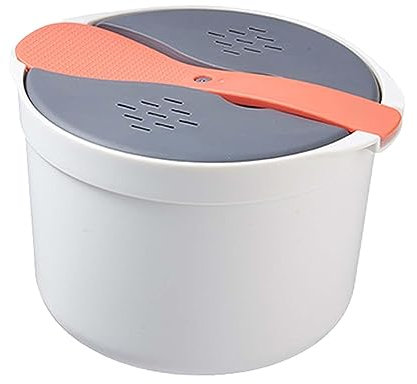 perfk Pentola a Vapore a Pressione per microonde Pentola per Pasta Antiaderente 2L Cottura a Microonde Strumenti di Riscaldamento Pentole Cottura del Riso, Arancia
