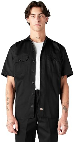 Dickies Chemise de Travail, à Manches Courtes, pour Hommes, Noir, Taille M