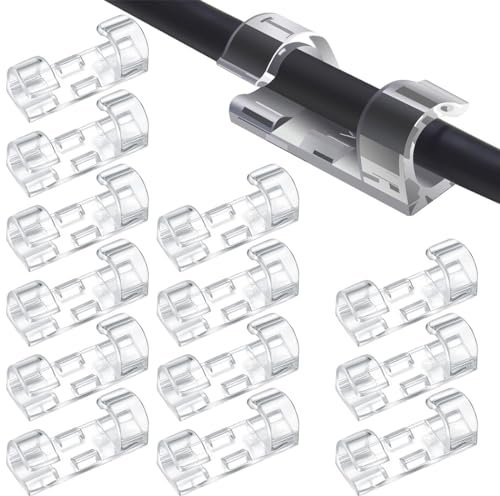 40 Piezas Sujeta Cables Adhesivo, Grapas de Pared para Cables Eléctricos, Organizador de Cables, soporte para cables con almohadillas autoadhesivas fuertes, para Cables en Hogar, Oficina y Coche