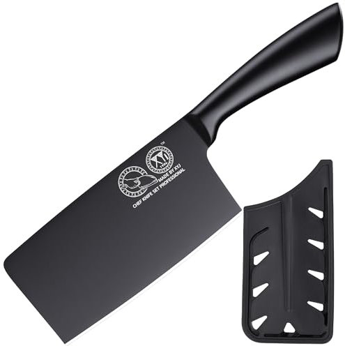 XYJ autentico dal 1986, coltello da cucina, acciaio inox 6,5 pollici coltello per verdure, rasoio affilato, mannaia per il taglio della carne, coltello da cucina con copertura, campeggio all'aperto