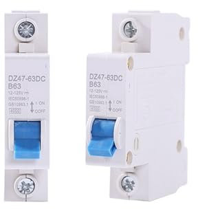 MJINA Disjoncteur DC Disjoncteur 1P 3A-125A DC, Interrupteur de Protection PV for Batterie de Voiture électrique 12v-125V, Protecteur de Circuit(10A)