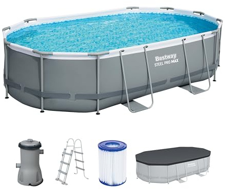 Bestway Juego de Piscina Ovalada de 16' x 10' x 42/4.88 m x 3.05 MX 1.07 m