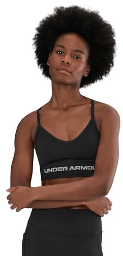 Under Armour Donna Vanish Seamless Low Bra, Reggiseno Sportivo a Basso Impatto per Allenamento, Yoga e Pilates, Top Sportivo da Palestra con Coppe Rimovibili,Black/Steel,XS