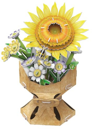 EXPLORA - Bouquet De Fleurs Tournesol - Puzzles 3D - 540503-102 pièces - sans Colle Ni Ciseaux - Educatif - Jeu de Construction - Cadeau Enfant - Maquette - Educatif et Ludique - À Partir de 8 Ans