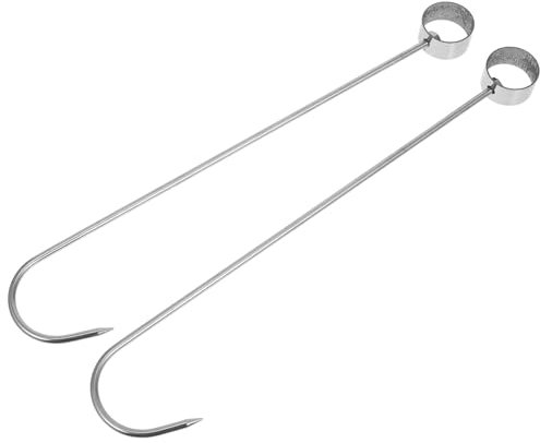 UTHCLO 2pcs Traditional Roast Duck Hook Stainless Steel Meat Hanger Multifunctional Chicken Butchering Equipment