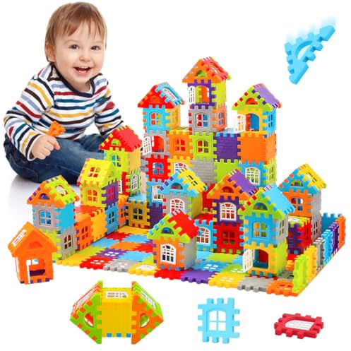 PZJOALN Kit de Construction de cabane dans Les Arbres pour Enfants, Blocs de Construction emboîtables pour Enfants, 3 Ans et Plus, 105 pièces