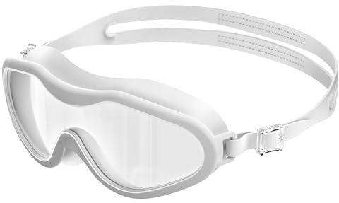Seaflar Lunette de Piscine Enfant 3-14 AnsAnti-Buée & UV, Vision Large | Réglage Rapide 1 Touche, Joint Silicone Confortable, lunettes de natation Enfants Mixte