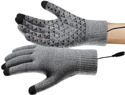 Protoence Gants de Moto Chauffants - Chauffe-Mains Thermique Pour écran Tactile,Gants d'Hiver Tricotés Et Imperméables Au Vent | Pour Hommes Et Femmes, Temps Froid, Ski, Équitation, Randonnée, Course,