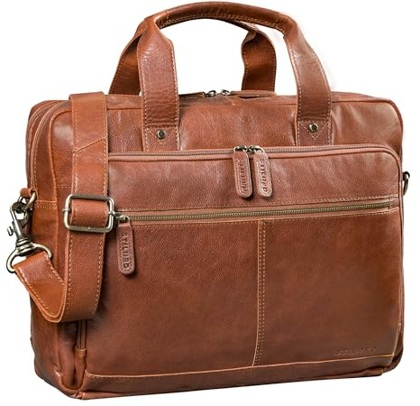 STILORD Ronan Serviette Cuir Homme Grande Sacoche Ordinateur 16 Pouces Travail Besace Business - Cartable Enseignant A4 Porte Document avec Bandoulière Amovible Couleur:maraska - marron