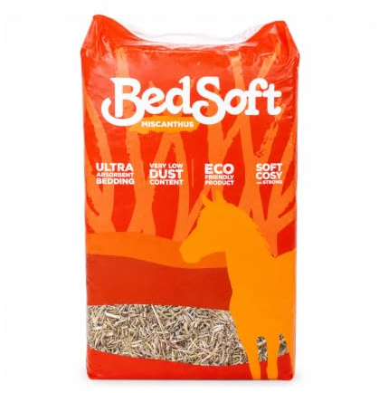 BedSoft Miscanthus Horse Bedding 16KG – Ultra Absorbent, Low Dust, Sustainable & Biodegradable Stable Bedding for Horses, Ponies & Small Animals