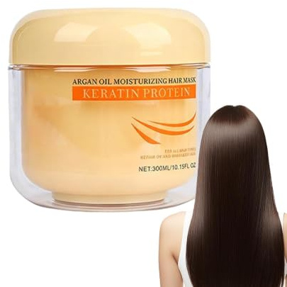 reparadora para el cabello, crema acondicionadora profunda, humectante portátil de 3,74 x 3,54 pulgadas con volumen de 300 ml, bálsamo natural nutritivo, de textura con mez