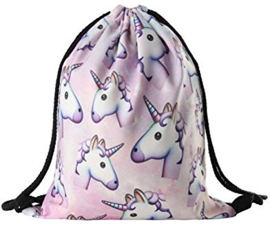 Hanessa Unicorn Jutebeutel mit Einhorn Motiv Aufdruck Sportbeutel Tüte Rucksack Beutel Tasche Gym Bag Gymsack für Mädchen Fashion Sport-Tasche Einkaufs-Tasche Einhörner Einhorn Rosa