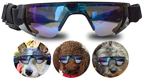 URBEST Dog Goggles, Eye Protection (New Version) for Small Dog Sunglasses Waterproof Windproof UV Protection for Doggy Puppy Cats (Dark Blue)