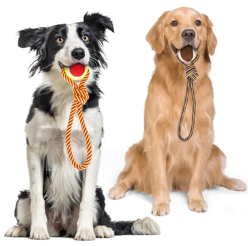 Nobleza - Corde de Jouet pour Chiens 100% Coton, bénéfique pour la santé mentale du Chien, la santé Dentaire et Le Nettoyage des Dents - Type de Chiens - 28 cm