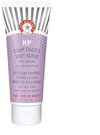 First Aid Beauty KP Bump Eraser Exfoliating Body Scrub – Exfoliator for Bumps + Chicken Skin from Keratosis Pilaris with 10% AHA (Glycolic + Lactic Acids) – Jumbo Tube, 283.5g