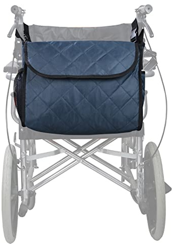 Mochila para silla de ruedas,bolsa para silla de ruedas,6 colores, accesorio grande para colgar en la espalda,ligera,organizadores de almacenamiento para sillas de ruedas para caminantes(azul marino)