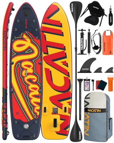 Tabla de paddle para la familia, tabla de remo hinchable de 12 pulgadas con kit de conversión de kayak, asiento de kayak y remos individuales o dobles