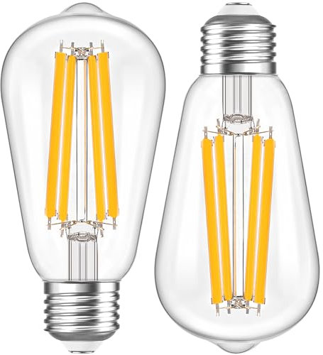 Dimmbar E27 LED Warmweiss Glühbirne 100W 2000Lumens 12Watt Vintage Energiesparlampe Ersatz für 120W Glühlampe, 2700K Warmweiß Edison Leuchtmittel für Tägliche Beleuchtung.Kein Flackern,230V,2Stück