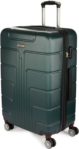 BRUBAKER Reisekoffer Miami - Erweiterbarer Hartschalen Rollkoffer mit Zahlenschloss, 4 Rollen und Komfort Tragegriffen - ABS Koffer 49 x 76,5 x 32 cm - Hartschalenkoffer (XL - Dunkelgrün)