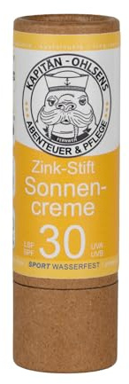 KAPITÄN OHLSEN Zink-Stift Sonnencreme LSF 30 - wasserfest - mineralischer zinc stick - 100% natürlich - reef safe und plastikfrei
