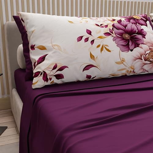 PETTI Artigiani Italiani - Lenzuola in Cotone con Federe in Stampa Digitale, Lenzuola Matrimoniali, Completo Letto Matrimoniale, Dalian, 100% Made in Italy