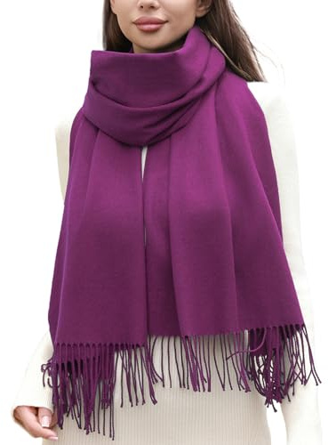 RIIQIICHY Ladies Purple Scarf for Women Scarves Wraps Winter Cashmere Like Pashmina Shawl Wedding Gifts