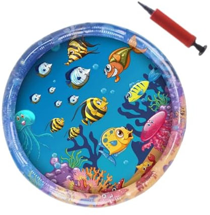 Wasser-Sensormatte für Katzen, sensorische Wasserspielmatte für Katzen - Seefisch-Themenmatte zum Spielen mit Katzen - Wassersensor-Spielmatte, sensorische Wasserspielmatte für Katzen, innovative Wass