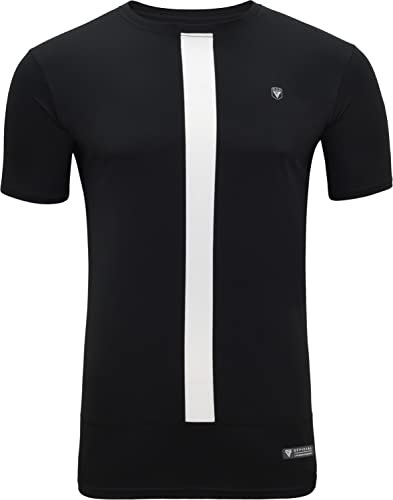 RDX Rash Guard, Men's T- Shirt, Quick Cool Dry Wetsuit Swimming Vest for Surfing MMA Training Sparring Running Cycling, Men's Sweatshirts Workouts, Short Sleeve White Black