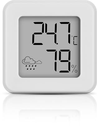 Mini Igrometro Termometro per interni, monitor della temperatura ambiente e misuratore di umidità Misuratore di temperatura e umidità, termometro d'atmosfera (bianco-1 pezzo)
