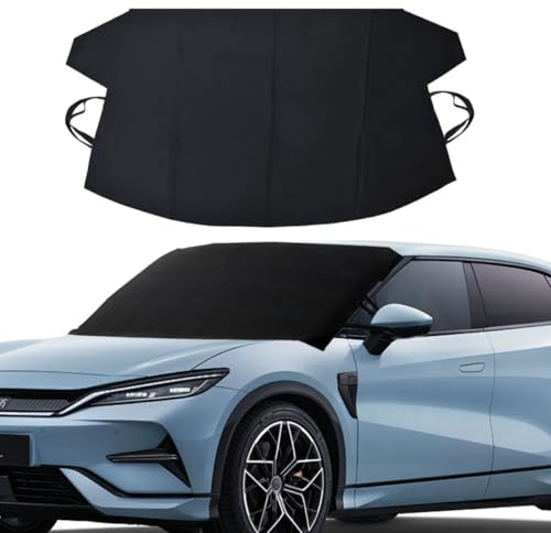 BDZMC Car Windshield Snow Cover, 69 x 42 Waterproof Scratch-Proof Frost Cover, 600D Oxford Windshield Protector with Double Straps, Side Mirror Covers, Winter Car Accessories for Most Cars