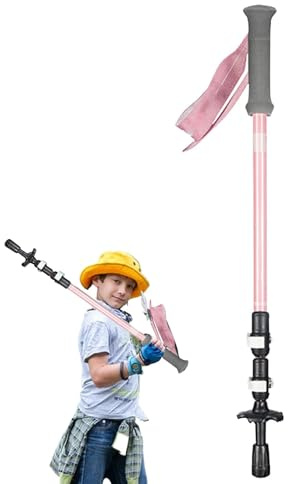 Bastone da trekking per bambini, leggero e telescopico, con impugnature in EVA, in lega di alluminio regolabile, per ragazzi e ragazze, per escursionismo, campeggio, 51-100 cm