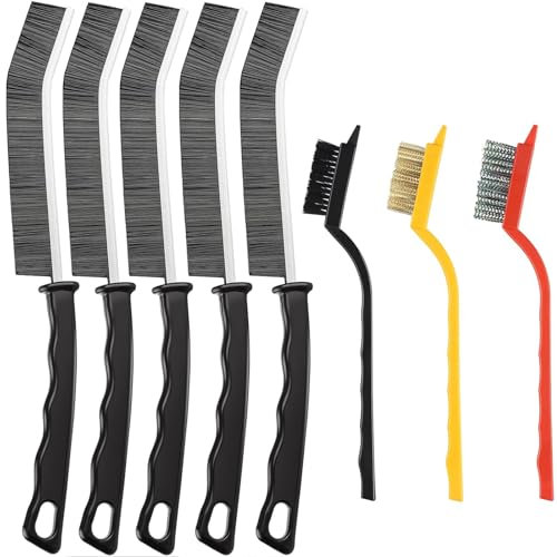 FLYSAVVY Fugenbürste 8 Stück Reinigungsbürste Bürste Spaltreinigungsbürste Hartborsten Eckenreinigungsbürste Cleaning Brush Mini Bürste für Küche,Bad,WC,Fenster,Tür,Rille fliesenböden