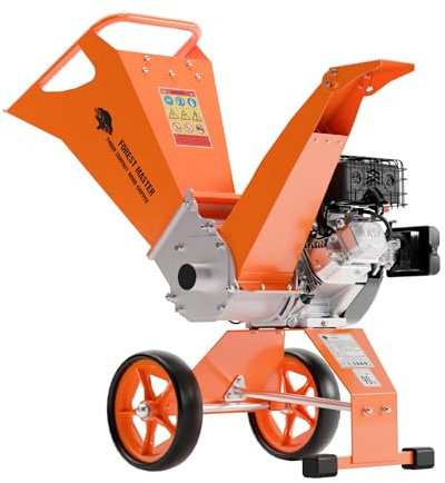 Forest Master FM8DD Petrol Wood Chipper & Mulcher - Compact Heavy-Duty 8HP Engine - Chipping Capacity Up to 70mm* - Direct Drive, Anti-Block System - UK Designed with Expert Support