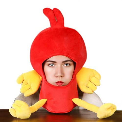 Generisch Gorros de disfraz de pollo para adultos | Divertidos sombreros de animales para disfraz de niños - Gorro suave para carnaval, fiesta, cosplay, escuela, Navidad