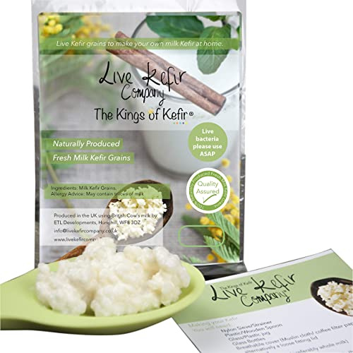 Live Kefir Company, Live Milk Kefir Grains. UK Starter Culture, Complete with Instructions. 40g