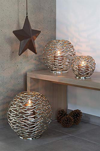 Fink - Corona - Windlicht - Kerzenhalter - Metall vernickelt Ø 26 cm