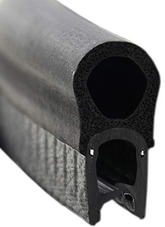 SMI-Dichtungsprofil DO7 für 1-4mm PVC mit Stahleinlage/EPDM Moosgummi selbstklemmend ohne Kleber - Kantenschutz mit Dichtung oben, Kantenschutzdichtprofil für Auto, Kofferraum (1 m)