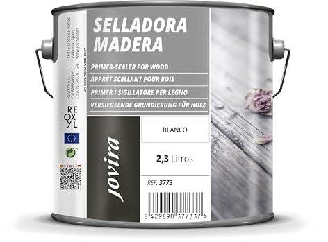 JOVIRA PINTURAS Imprimación Madera Selladora. Imprimación Sintética Blanca. (2,3 Litros)