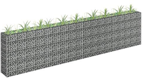 Kshzmoto Lit surélevé en Gabion Paniers en Fil Grille Maillage Treillis de gabions en Pierre pour Pierres épaisseur de paroi carrée Acier galvanisé 360×30×90 cm
