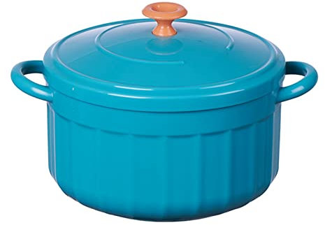 Small Noodles Pot Ramen Covered Bowl Kitchen Cookware Food Container with Lid Binaural for French Onion Soup Home Dorm Students Use(Peacock Blue)
