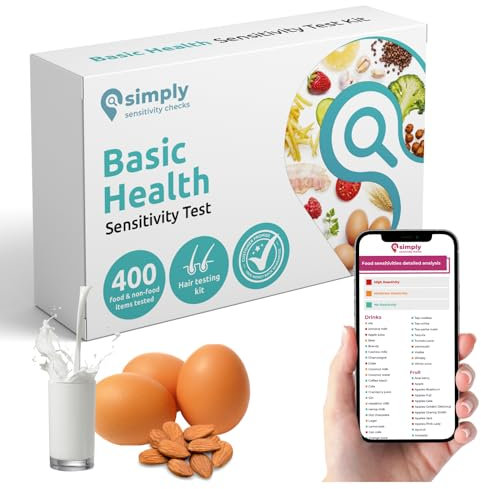 Simply Sensitivity Checks 400+ Items Ultimate at Home Food Sensitivity Test Kit for Adults – Accurate Hair Strand Test for Gut Health, Digestion, Additives, Vitamins – Results in 3-5 Days