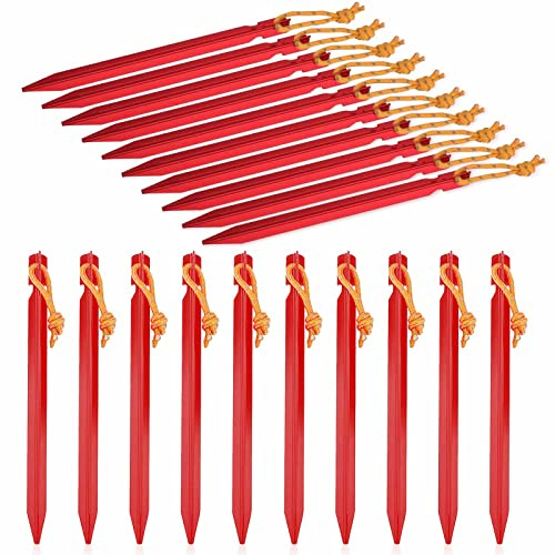 Picchetti da Tenda in Alluminio 18 cm, 20 Pezzi per Campeggio, Giardino, Escursionismo e Spiaggia