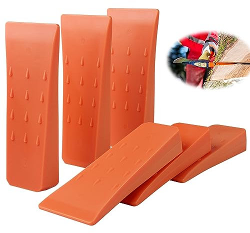 SWAWIS 6 Pezzi Cunei di Abbattimento, 15.2*6.6*2.5cm Cuneo per il Taglio dei Tronchi, Cuneo d'Abbattimento Arancione, Cuneo Spaccalegna per l'Abbattimento Controllato Degli Alberi