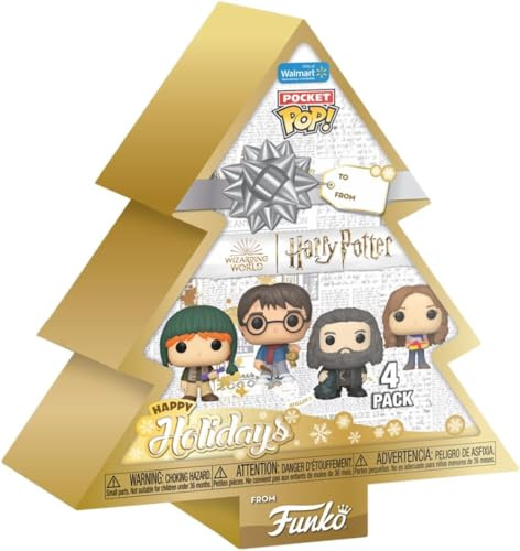 Funko Pocket Pop! HP - Harry Potter - Tree Holiday Box 8pc - Keychain - Neuartiger Schlüsselanhänger - Vinyl-Minifigur Zum Sammeln - Strumpffüller - Geschenkidee - Offizielle Handelswaren