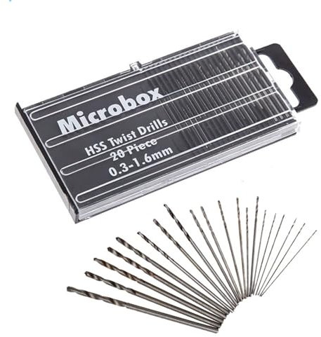Gasea 20pcs HSS Mini Micro Drill Bit Set 0.3-1.6mm Shank Precision Twist Drill Bits Drill DIY Kit Rotary Hand Tools